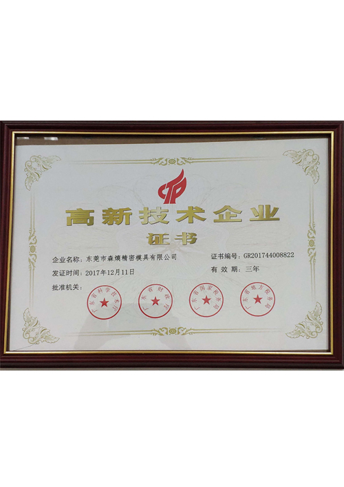 Certificate of High-tech Enterprise